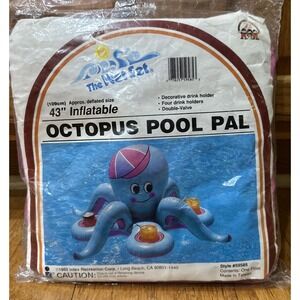 Vintage Rare 1988 Intex The Wet Set 43" Octopus Pool Pal Inflatable Drink Holder